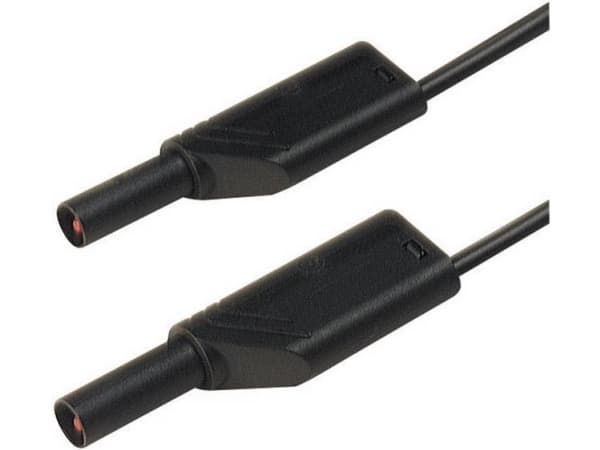 SKS Hirschmann MLS WS 100/1 sw Säkerhetsprovledning [Lamellanslutning 4 mm - Lamellanslutning 4 mm] 1,00 m Svart 1 st