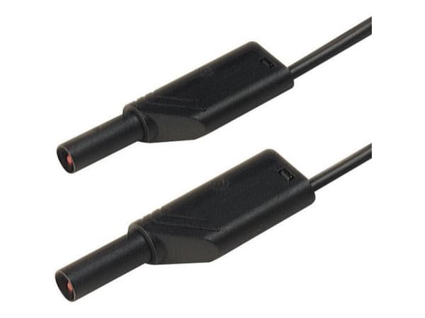 SKS Hirschmann MLS WS 100/1 sw Säkerhetsprovledning [Lamellanslutning 4 mm - Lamellanslutning 4 mm] 1,00 m Svart 1 st