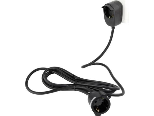 REV 0016150514, 5 m, inomhus, Svart, 2 AC-utgångar, 3500 W, 1 styck