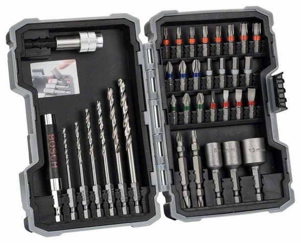 Bosch HSS-G - Skruvmejsel-, borr- och hylssats - för metall - 35 delar