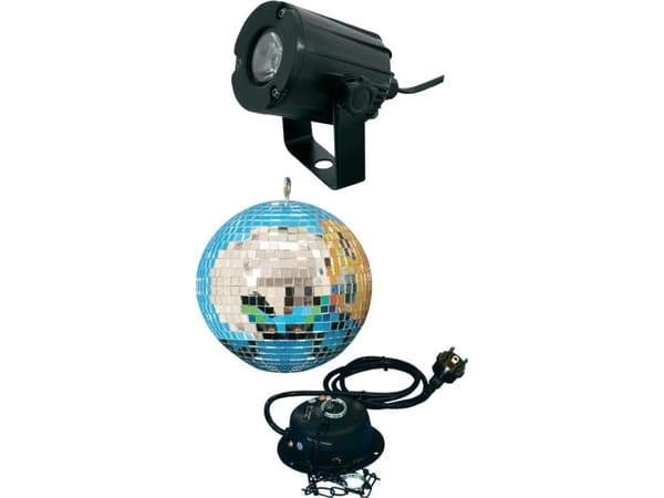 Eurolite 50101856 LED (RGB) discokula med LED-belysning, med motor 20 cm