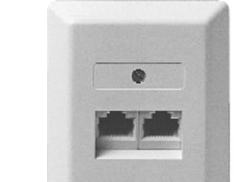 ZE KOMMUNIKATIONSTECHNIK UAE 2x8 - Ytmonterat uttag - RJ-45 (4 stift) X 2 - pärlvit, RAL 1013 - 1-gang