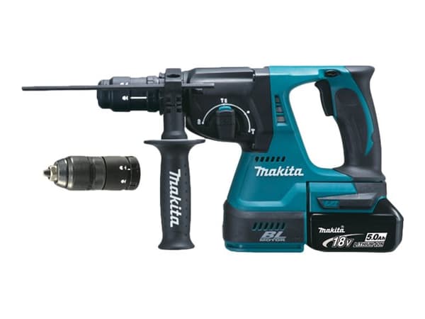 Makita DHR243RTJ - Roterende hammer - trådløs - 3-modus - SDS-plus - 2 joule - 2 batterier - 18 V