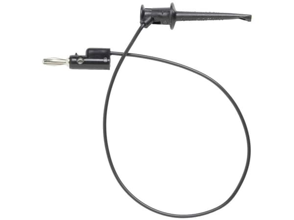 Pomona Electronics 3782-24-0 Testledning [Lamellakontakt 4 mm - Krokodilägg] 0,60 m Svart 1 st