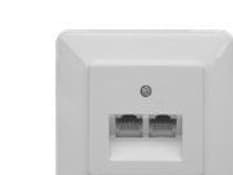 ZE KOMMUNIKATIONSTECHNIK UAE 8/8 - Planforsænket stikdåse - RJ-45 X 2 - perlehvid, RAL 1013 - 1-gang