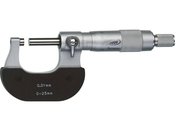 HELIOS PREISSER 0800501 Micrometer 0 - 25 mm Aflæsning: 0.01 mm DIN 863-1