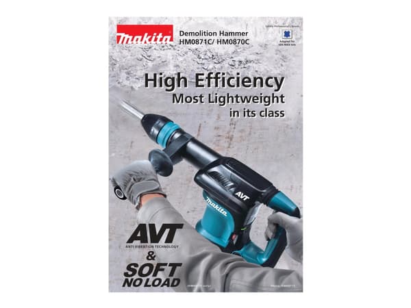 Makita HM0871C - Rivningshammare - 1100 W - SDS-max - 8.1 Joule