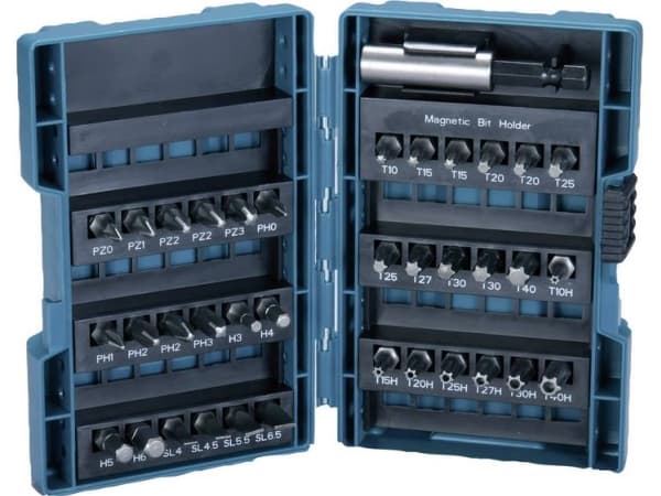 Makita - Spissett for skrutrekker - 37 deler - torx, phillips, pozidriv, hex, slot, inngrepssikret torx - lengde: 25 mm