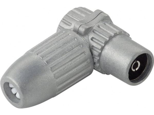Koaxial vinkelkoppling i metall Kabeldiameter: 7 mm