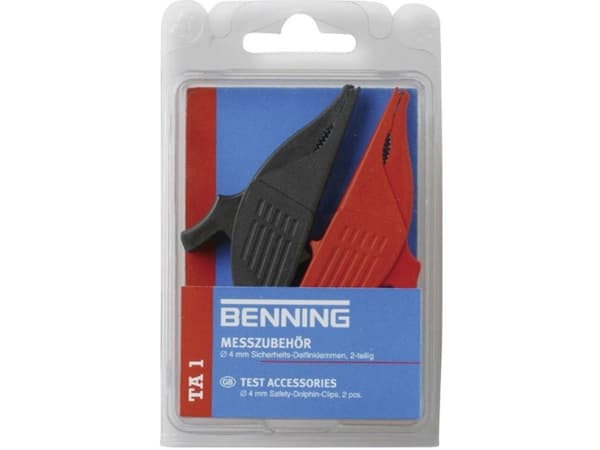 Benning TA 1 Set med säkerhetskrokodilkontakter Connector 4 mm CAT III 1000 V Röd, svart