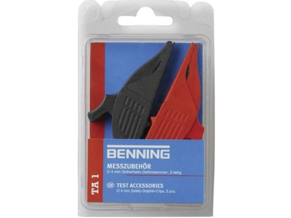 Benning TA 1 Set med säkerhetskrokodilkontakter Connector 4 mm CAT III 1000 V Röd, svart
