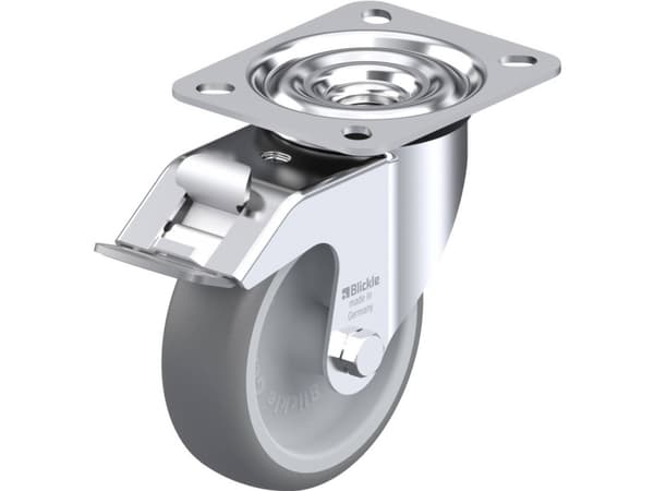Ratt med spärrplatta och stop-fix-broms Blickle LE-TPA 102G-FI