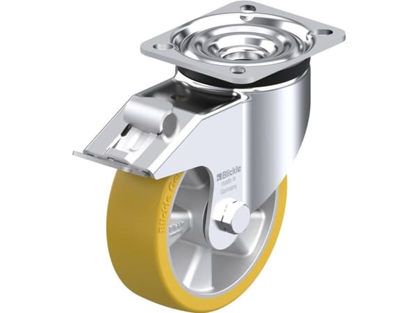 Blickle 605741 LK-ALTH 125K-1-FI Styrehjul med bremse Hjuldiameter: 125 mm Bæreevne (maks.): 350 kg 1 stk