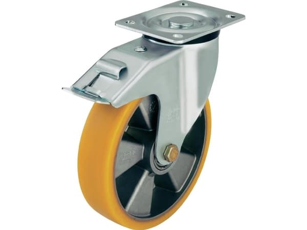 Blickle 605741 LK-ALTH 125K-1-FI Styrehjul med bremse Hjuldiameter: 125 mm Bæreevne (maks.): 350 kg 1 stk