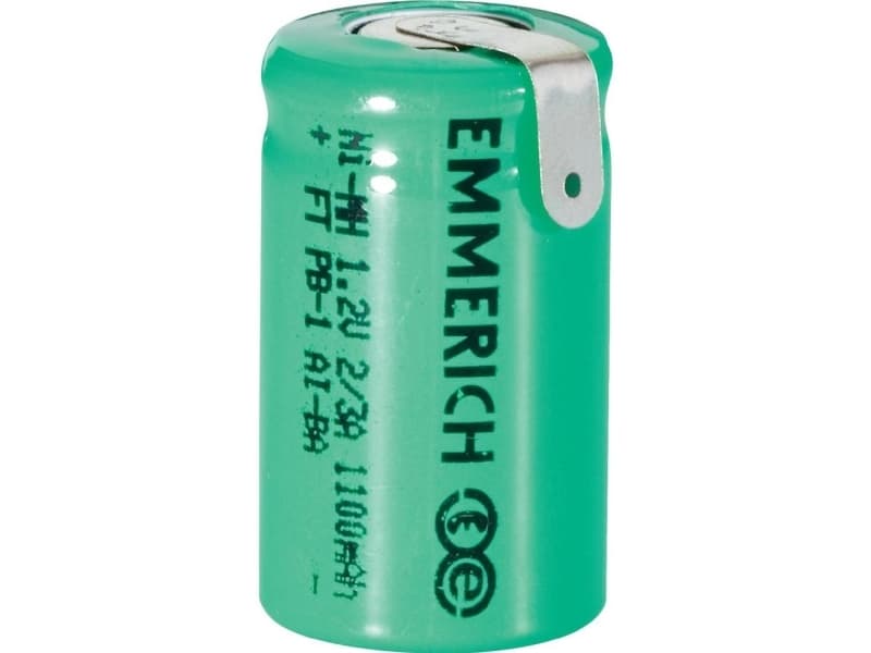 Emmerich 2/3 A ZLF Special-batteri 2/3 A Z-loddefane NiMH 1.2 V 1100 mAh