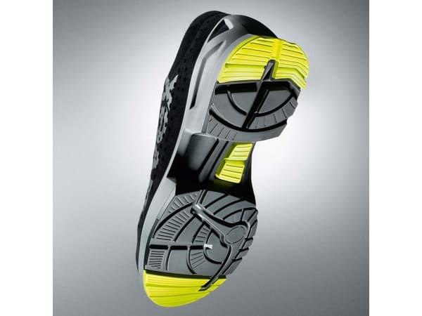 Uvex 85438, Unisex, Voksen, Vernesko, Sort, Limefarget, ESD, S1, SRC, Hurtigsnører