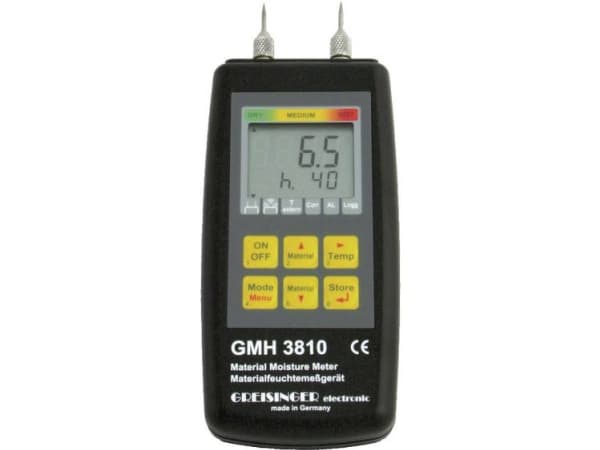 Greisinger GMH 3810 Materialefugtighedsmåler; Måleområde bygningsfugt (område) 4 til 100 % vol Måleområde træ fugt (område) 4 til 100 % vol Temperatu