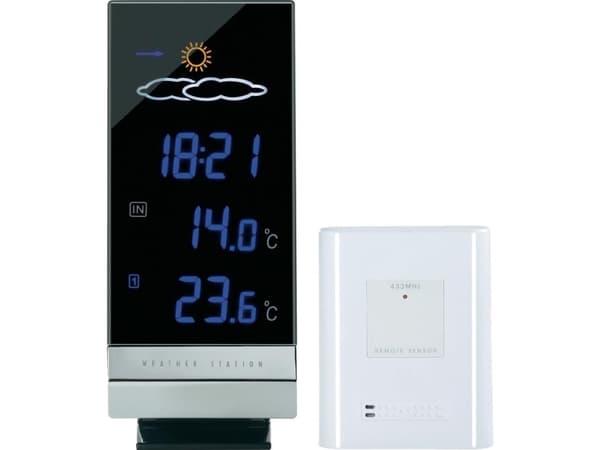 TFA-Dostmann 35.1093, Musta, Hopea, -10 - 60 °C, -20 - 60 °C, AA / AAA, 80 x 55 x 190 mm