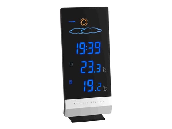 TFA-Dostmann 35.1093, Musta, Hopea, -10 - 60 °C, -20 - 60 °C, AA / AAA, 80 x 55 x 190 mm