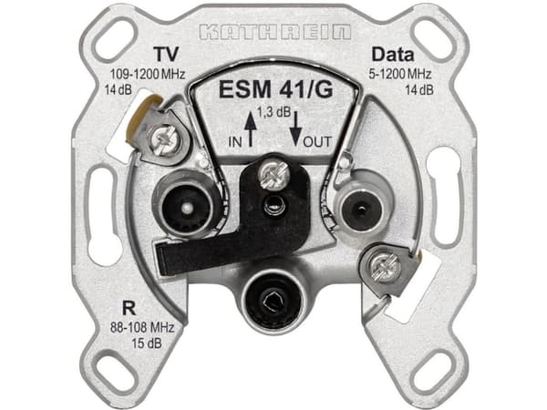 KATHREIN ESM 41/G - Strömuttag - försänkt montering - F-kontakt, IEC-kontakt x2