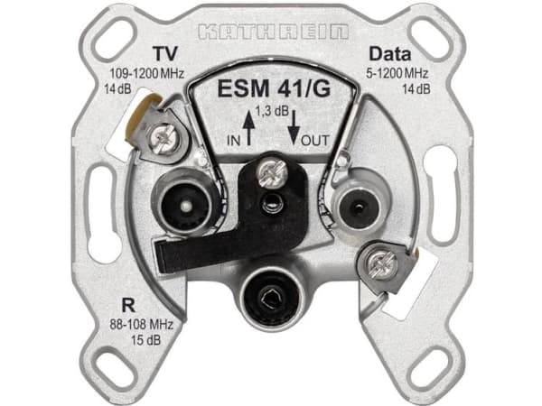 KATHREIN ESM 41/G - Strömuttag - försänkt montering - F-kontakt, IEC-kontakt x2