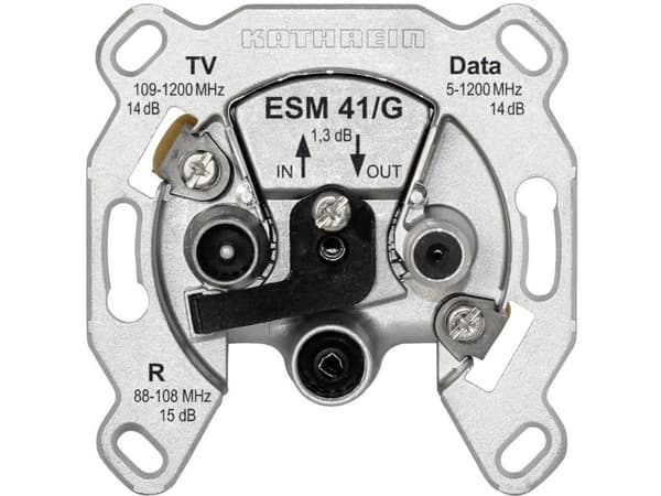 KATHREIN ESM 41/G - Strömuttag - försänkt montering - F-kontakt, IEC-kontakt x2