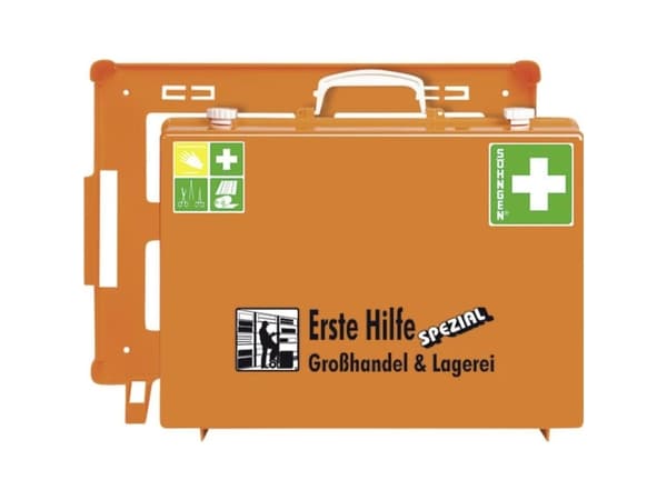 Söhngen 0360127 First Aid Kit Wholesale & Warehousing DIN 13 157 + udvidelser 400 x 300 x 150 Orange