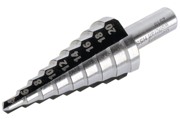 wolfcraft GmbH 4006885251601, Drill, Trinn Borekrone, Høyrehåndsrotasjon, 3 cm, Plast, Rustfritt stål, Stål, 5,25 cm