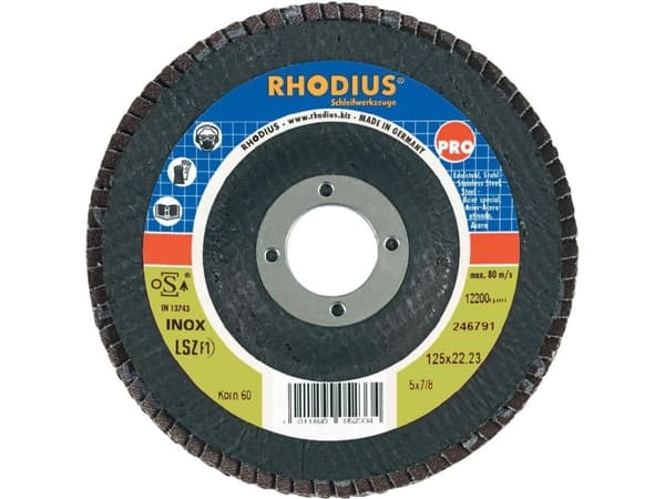 Rhodius 205580 Laippakiekko LSZ F1 Halkaisija 115 mm Sisähalkaisija 22,2 mm Rakeisuus 40 1 kpl