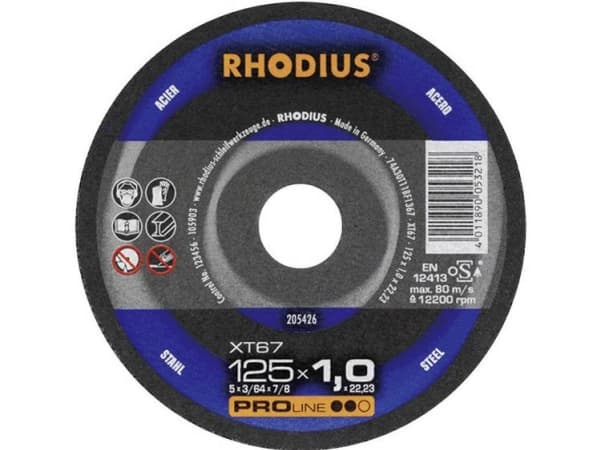 Rhodius XT67 205425 Skärskiva rak 115 mm 22.23 mm 1 st Stål