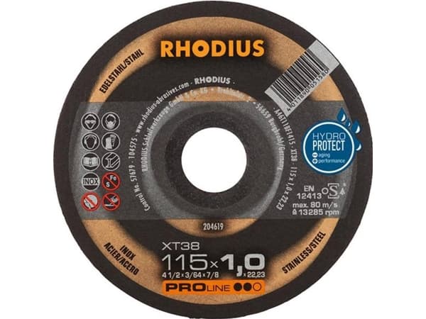 Rhodius FT38 TOP 205601 Leikkuukiekko suora 115 mm 22,23 mm 1 kpl Ruostumaton teräs, teräs