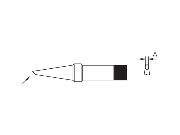 Weller 4PTBB9-1 Loddespids Rund form, skråtskåret Spidsstørrelse 2.4 mm Indhold 1 stk