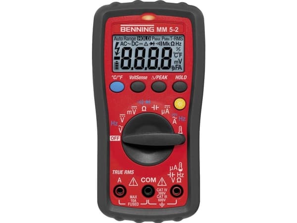 Benning 044071 Hånd-multimeter digital CAT III 600 V, CAT IV 300 V Visning (counts): 6000