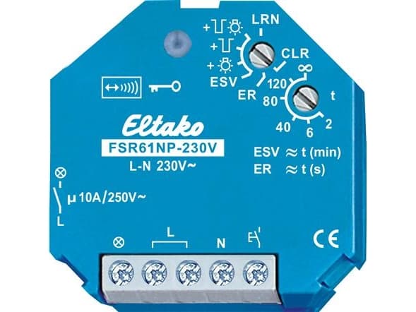 Eltako FSR61NP-230V, Vekslingsaktuator, Flush-montert, 868 MHz, Blå, CE, 2000 W