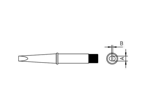 Weller 4CT6D7-1 Loddespids Mejselform, lige Spidsstørrelse 5 mm Indhold 1 stk