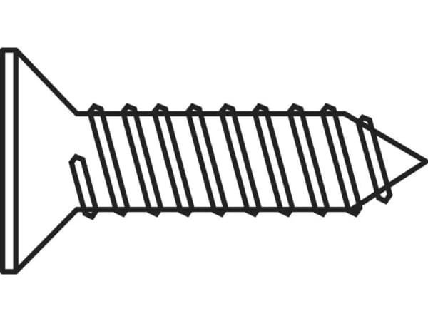 TOOLCRAFT 194663 HC2,9*6,5 D7982:A2K Sänksänkt slitsad skruv 2,9 mm 6,5 mm Kryssning Philips DIN 7982 Stål förzinkat 100 st