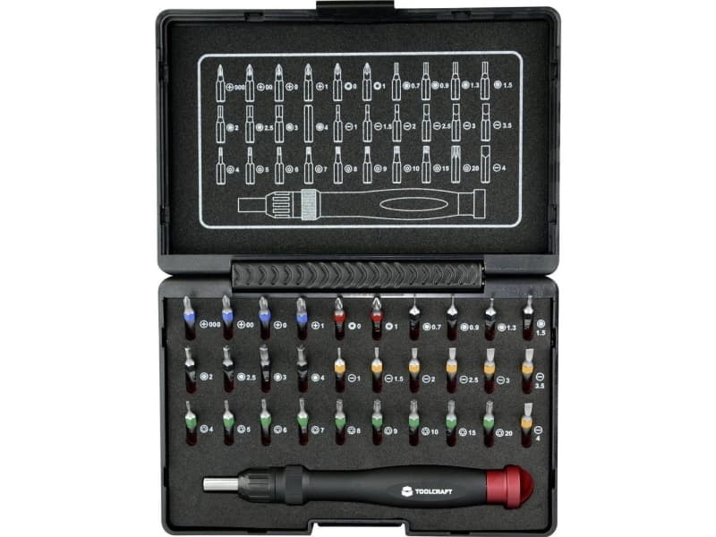 TOOLCRAFT 809204 Bitset 31 delar Nyckelbana, Phillips nyckelbana, Pozidriv nyckelbana, Unbrako, T-profil