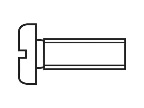 TOOLCRAFT 814709 Cylinderskruer M3 10 mm Kærv DIN 84 Stål verzinkt 100 stk