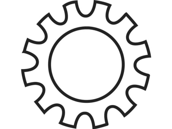 TOOLCRAFT 815209 Tandskive Indvendig diameter: 4.3 mm M4 Stål verzinkt 100 stk