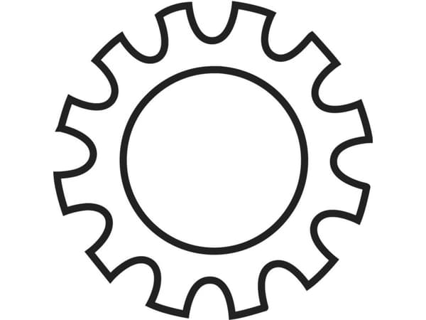 TOOLCRAFT 815233 Tandskive Indvendig diameter: 3.2 mm M3 Stål verzinkt 100 stk