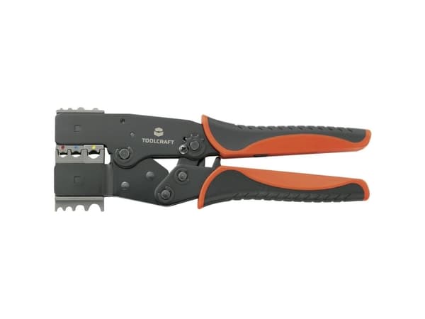 TOOLCRAFT 2-i-1 818644 Krympetang Isolerede fladstik, Kabelsko, Stødsamling