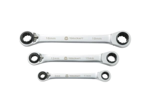 4 i 1 örnnyckelsats 8 - 19 mm 3 delar TOOLCRAFT 1 st