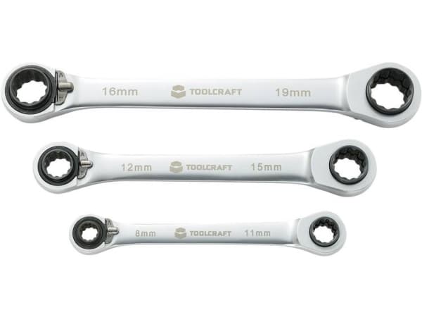 4 i 1 örnnyckelsats 8 - 19 mm 3 delar TOOLCRAFT 1 st