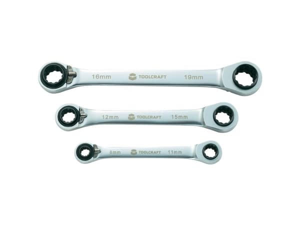 4 i 1 örnnyckelsats 8 - 19 mm 3 delar TOOLCRAFT 1 st