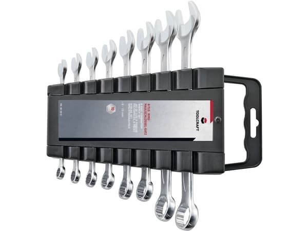 TOOLCRAFT 820901 Gaffelnøgle-sæt 8 dele 8 - 19 mm