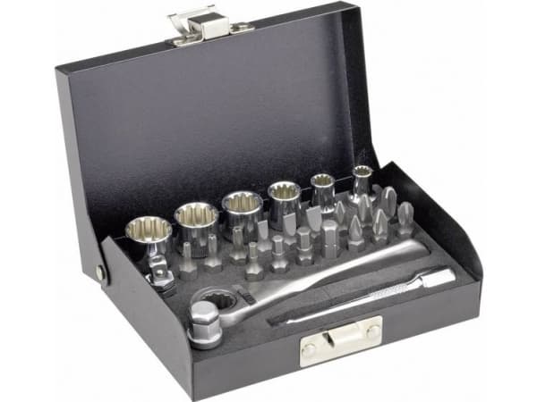 TOOLCRAFT 820928 Topnøglesæt Metrisk 1/4 (6,3 mm) 23 dele