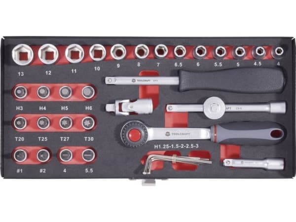 TOOLCRAFT Yläavainsarja Metrinen 1/4 (6,3 mm) 36 kpl 826363