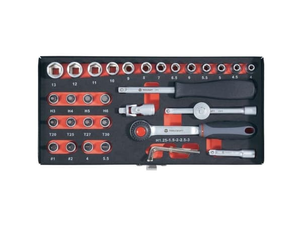 TOOLCRAFT Yläavainsarja Metrinen 1/4 (6,3 mm) 36 kpl 826363