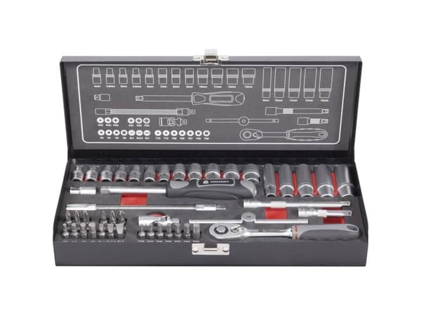 TOOLCRAFT 826386 Topnøglesæt Metrisk 1/4 (6,3 mm) 45 dele