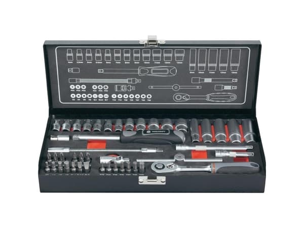 TOOLCRAFT 826386 Topnøglesæt Metrisk 1/4 (6,3 mm) 45 dele